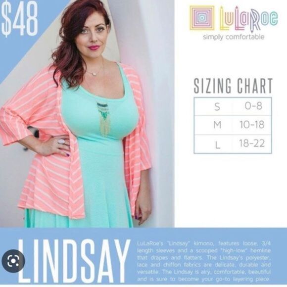 EUC LulaRoe Women’s “Lindsey” Kimono BLUE LACE -   Swim Cover Up - Fits up to 10 - Picture 3 of 5
